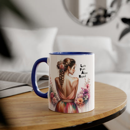 Artistic Floral Accent Mug - Inspirational Gift for Women, Coffee Lover's Decor, Unique Tea Mug, Perfect for Birthdays, Self-Care