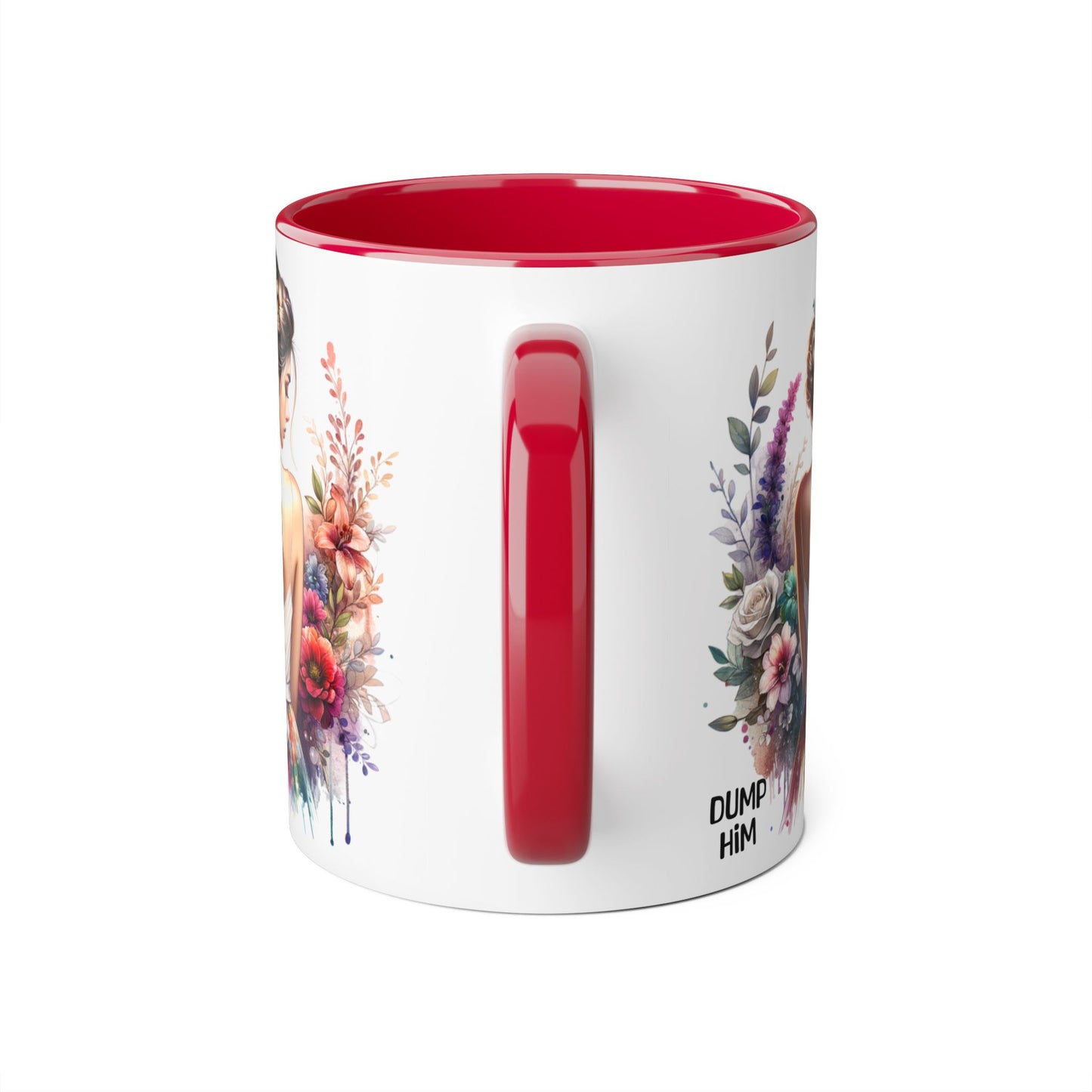 Floral Dump Him Mug, Cute Coffee Cup, Gift for Friends, Unique Kitchen Decor, Relationship Humor, Coffee Lover