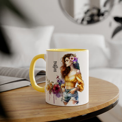 If I'm Too Much, Then Go Find Less Bohemian Accent Mugs, Inspirational Coffee Cup, Floral Art Mug, Unique Gift for Her, Cute Kitchen Decor, Perfect for Birthdays, Self-Care