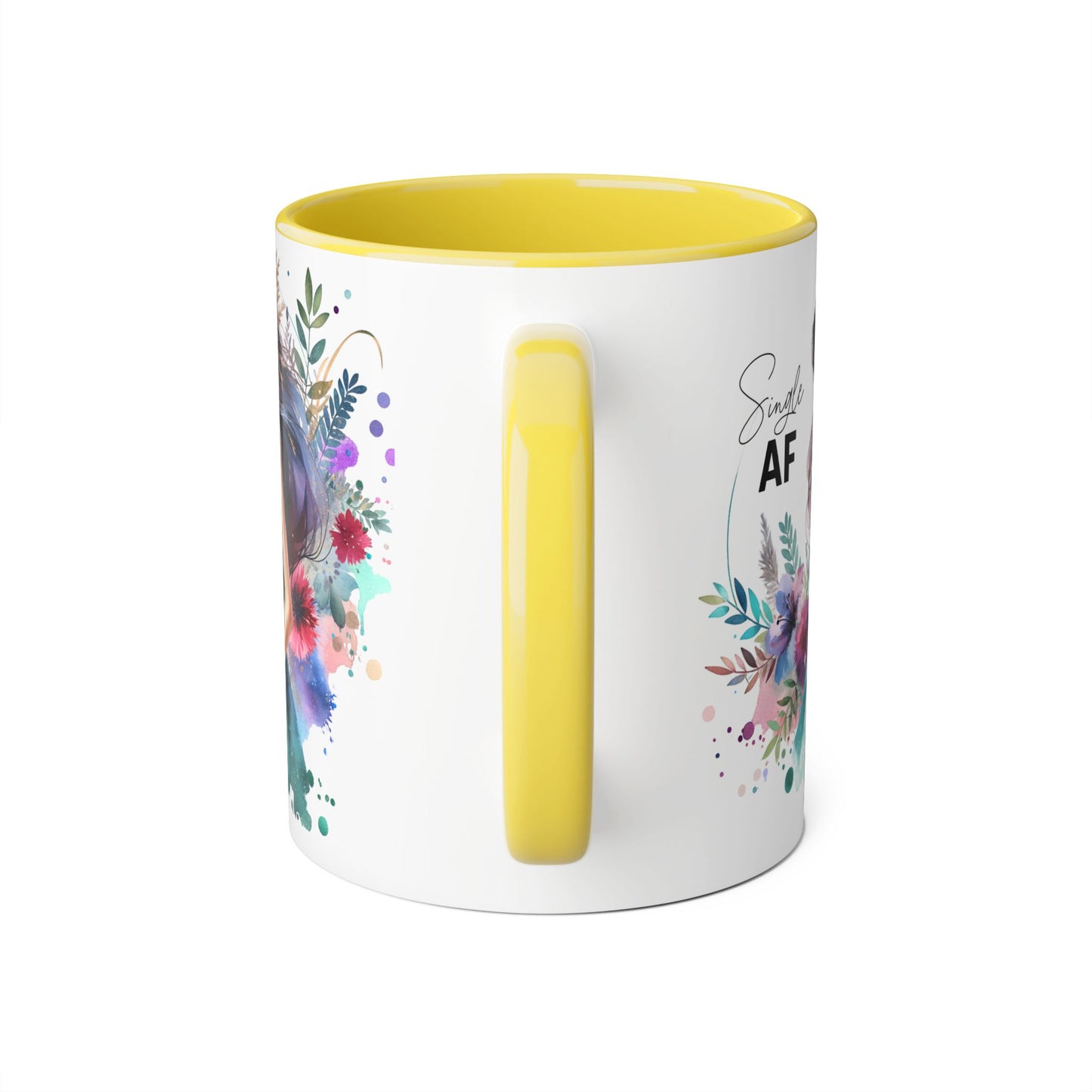 Single AF Floral Accent Mug - Perfect Gift for Singles, Coffee Lovers, Birthday, Self-Care, Galentine's Day