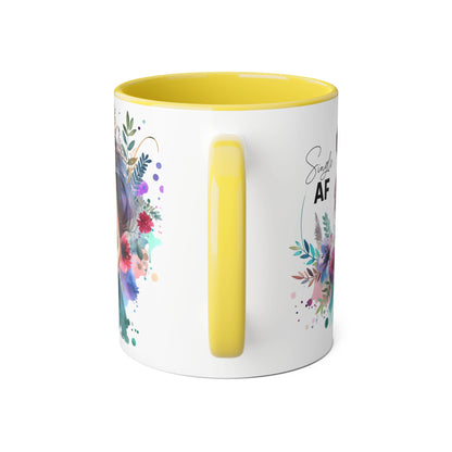 Single AF Floral Accent Mug - Perfect Gift for Singles, Coffee Lovers, Birthday, Self-Care, Galentine's Day