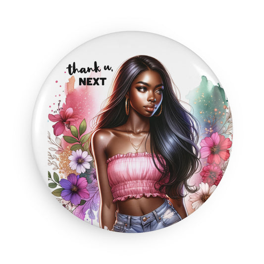 Thank U, Next  Decorative Round Magnet, Gifts for Her, Refrigerator Decor, Chic Home Accessory, Unique Birthday Gift