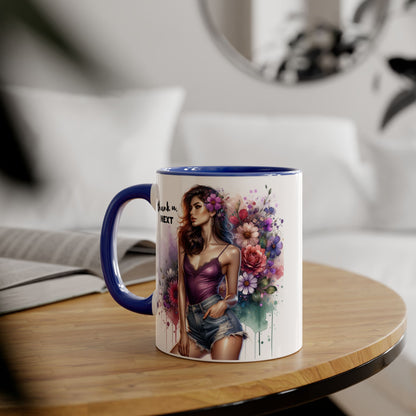 Thank U, Next Floral Accent Coffee Mug with Inspirational Quote, Gift for Her, Tea Mug for Friends, Home Decor, Birthday Present