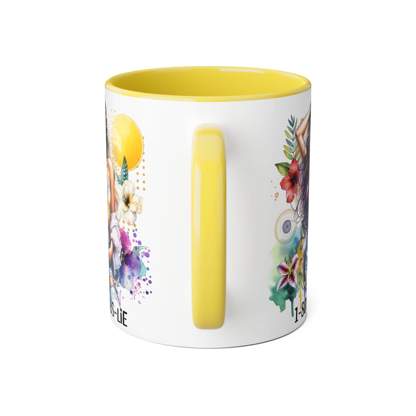 Vibrant Floral Accent Mug, 1-800-Boys-Lie Coffee Cup, Unique Art Mug, Gift for Her, Coffee Lover's Essentials