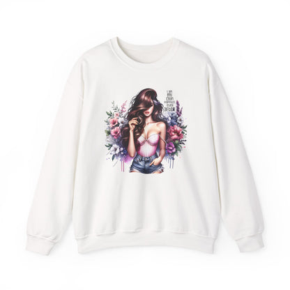 I Am My Own Happily Ever After  Floral Goddess Crewneck Sweatshirt, Cozy Women's Apparel, Boho Style, Gift for Her, Trendy Sweatshirt, Chic Layering Piece