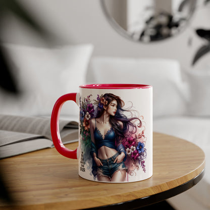 I Am My Own Happily Ever After Whimsical Floral Accent Mug - Perfect for Tea Lovers, Gift for Her, Custom Drinkware, Creative Home Decor, Inspirational Coffee Cup