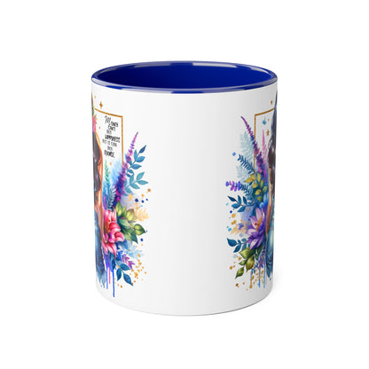 Money Can't Buy Happiness But It Can Buy Divorce Humoristic Floral Accent Mug, Vibrant Coffee Cup, Nature Lover Gift, Artistic Drinkware, Personalized Floral Mug, Mother's Day Tea Mug