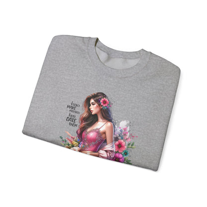 I Don`t  Make Mistakes, I Just Date Them Floral Fantasy Crewneck Sweatshirt, Boho Sweatshirt, Spring Fashion, Gift for Her, Cute Sweatshirt, Cozy Wear