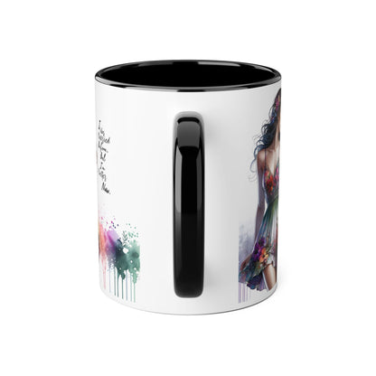 I Was Married Before But I'm Better Now Humoristic Floral Art Accent Mug, Inspirational Coffee Cup, Unique Gift for Her, Spring Decor, Creative Homeware