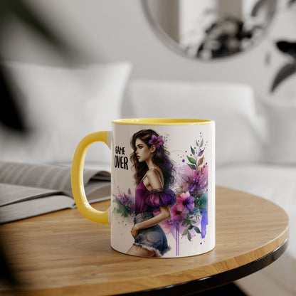 Game Over Accent Mug - Stylish Coffee Cup for Gamers, Unique Gift, Trendy Home Decor, Birthday Present, Cafe Lover's Essential