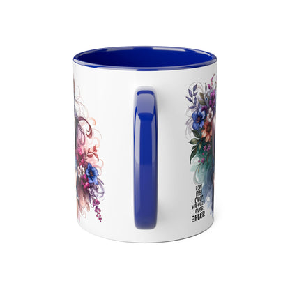 I Am My Own Happily Ever After Whimsical Floral Accent Mug - Perfect for Tea Lovers, Gift for Her, Custom Drinkware, Creative Home Decor, Inspirational Coffee Cup