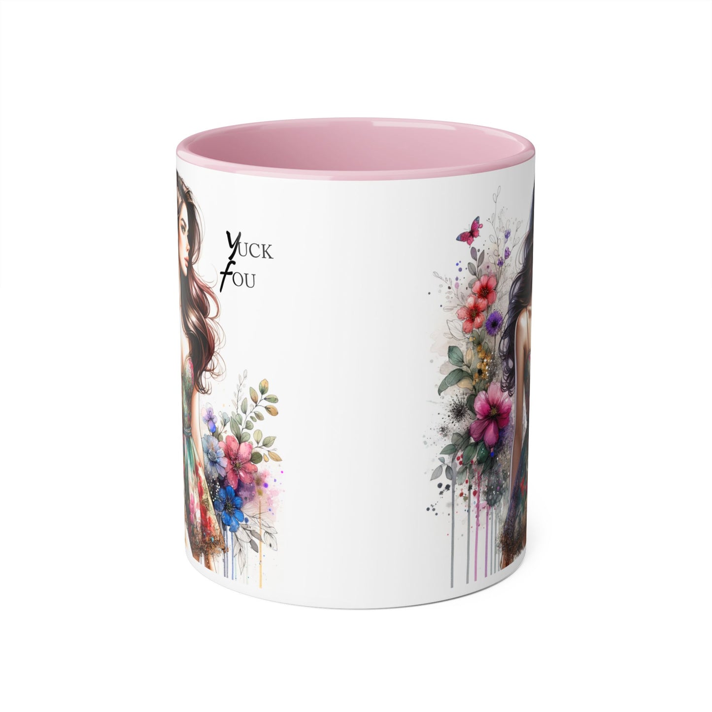 Floral Art Mug, Yuck Fou, Unique Coffee Cup for Art Lovers, Gift for Her, Flower-Themed Drinkware, Birthday Present, Cute Tea Mug