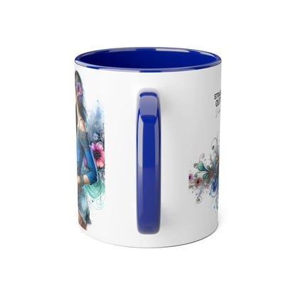 Straight Outta Divorced Humoristic Bohemian Accent Mugs with Floral Art – Trendy Coffee Cup, Gift for Friends, Decor, Home, Birthday, or Celebration