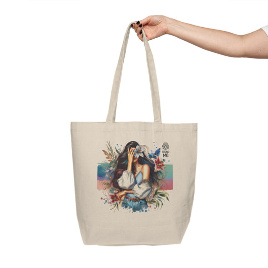 Lost You and Found Me Artistic Canvas Shopping Tote - Eco-Friendly Reusable Bag, Boho Chic, Beach, Grocery, Gift Idea
