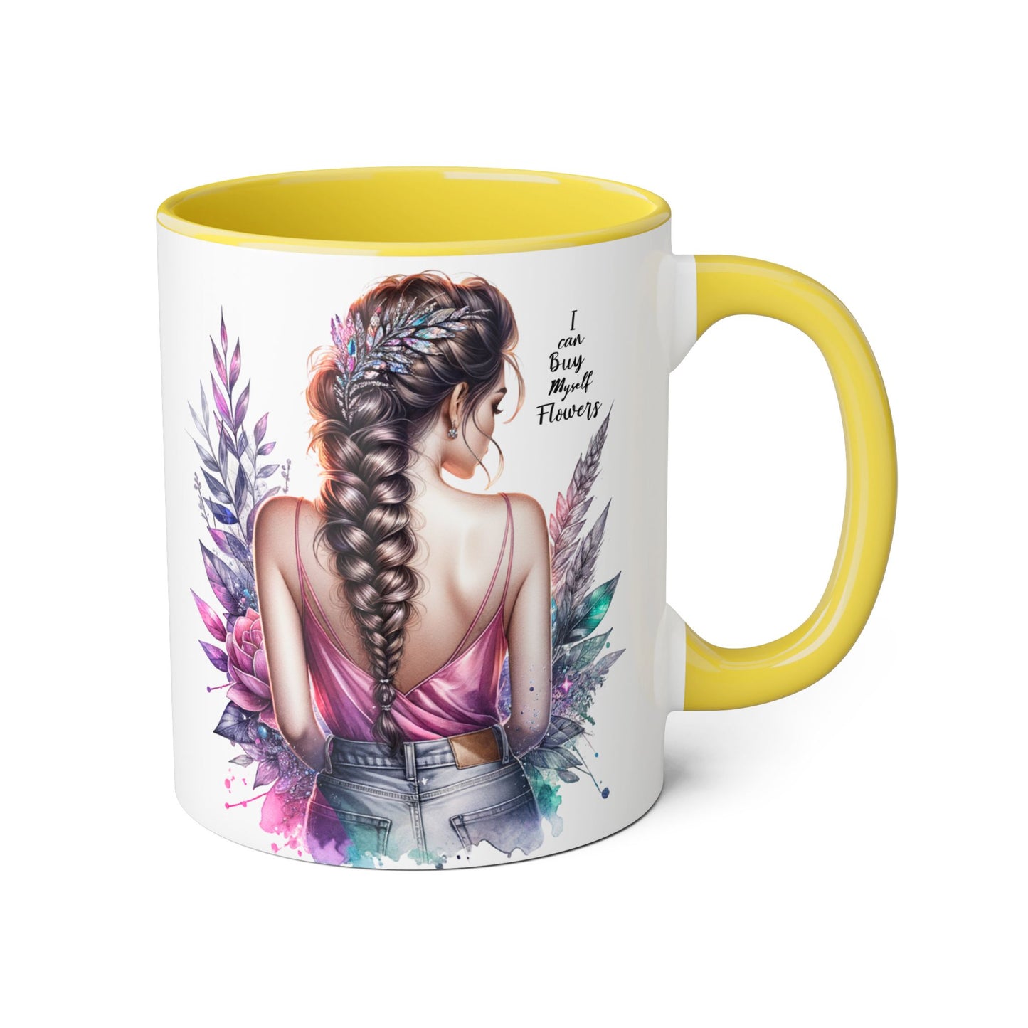 I Can Buy Myself Flowers Floral Inspirational Accent Mug - Perfect Gift for Women, Coffee Lovers, Housewarming, Birthdays, or Motivational Decor