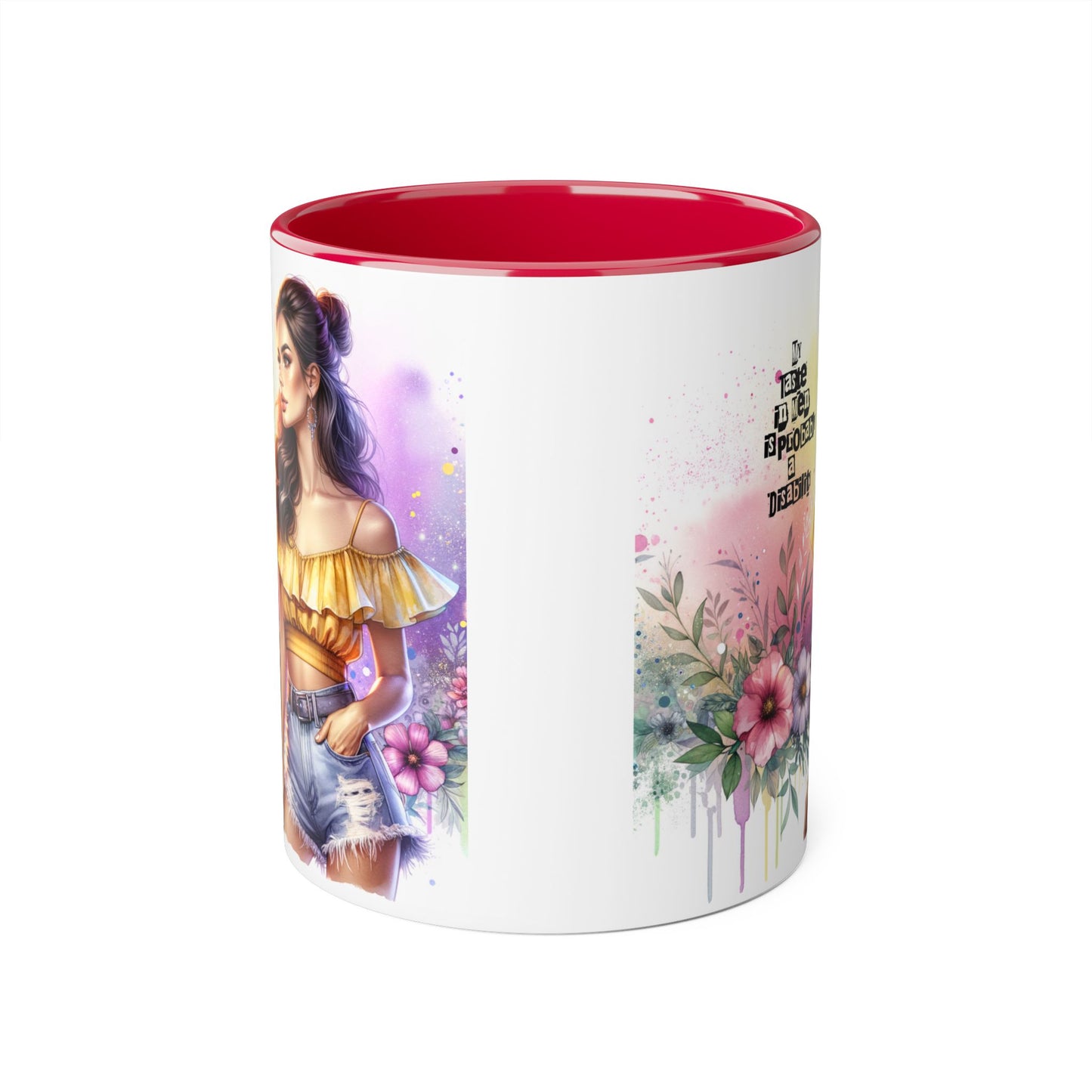 Funny Accent Mug - My Taste in Men is Probably a Disability Humor 11oz Cup
