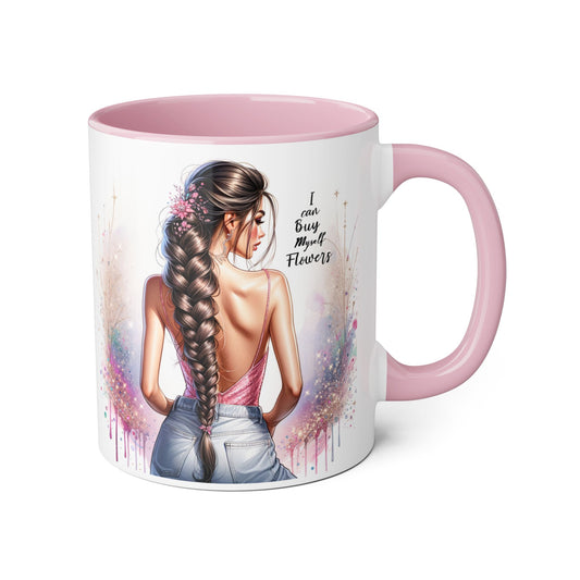 I Can Buy Myself Flowers  Mug, Artistic Coffee Cup, Gift for Garden Lovers, Colorful Floral Drinkware, Floral Decor for Home