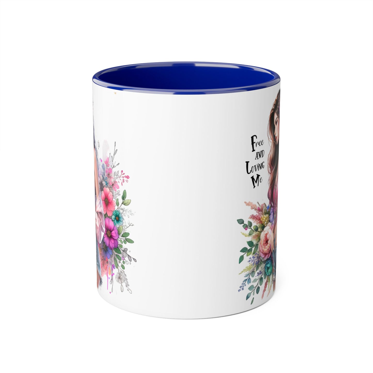 Bohemian Floral Accent Mug, 11oz Coffee Cup, Artisanal Drinkware, Perfect Gift for Nature Lovers, Inspirational Quote Mug, Unique Home Decor