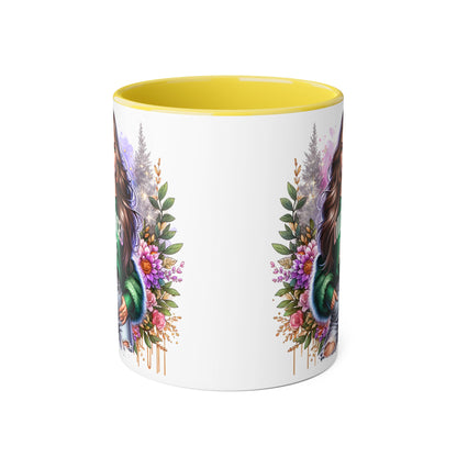 Stylish Accent Mugs for Empowering Sips, Floral Artwork, Perfect Gift for Divorced Friends, Motivational Tea or Coffee Cup