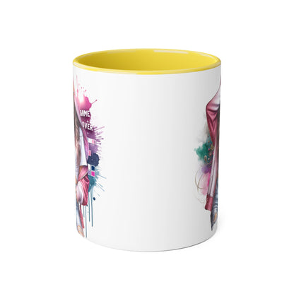 Chic Game Over Accent Mug - Stylish Coffee Cup for Gamers, Perfect Gift for Birthdays, Holidays, and Everyday Use