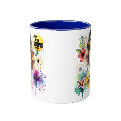 Not With Stupid Anymore Humoristic 11oz Accent Mug