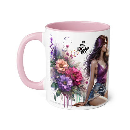 Chic Floral Accent Mug - Perfect for Coffee Lovers, Gift for Her, Home Decor, Floral Art Mug, Unique Drinkware