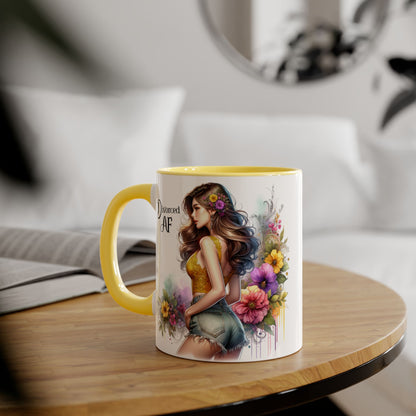 Divorced AF Floral Accent Mug, Humor Coffee Cup, Gift for Divorce Celebration, Self-Love Mug, Unique Present for Her
