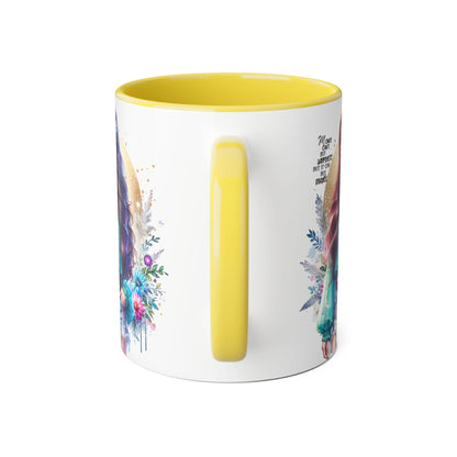 Money Can't Buy Happiness But It Can Buy Divorce Humoristic Inspirational Accent Mug, 11oz Coffee Cup for Boho Lovers, Unique Gift for Women, Flower Art Mug, Home Decor, Birthday Celebration