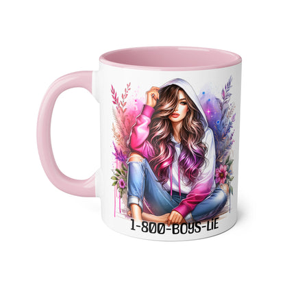 Stylish Accent Mug, 1-800-BOYS-DIE, Trendy Gift for Coffee Lovers, Aesthetic Drinkware for Home/Office, Perfect for Birthdays and [...]