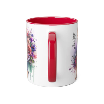 I Was Married Before But I'm Better Now Humoristic Floral Art Accent Mug - Motivational Coffee Cup for Women, Gift for Friends, Home Decor, Straight Outta Inspiration