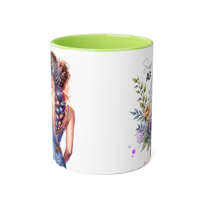 Single AF Stylish Accent Mugs for Coffee Lovers, Floral Design Mug, Gift for Her, Unique Tea Mug, Simple AF Mugs for Home Decor