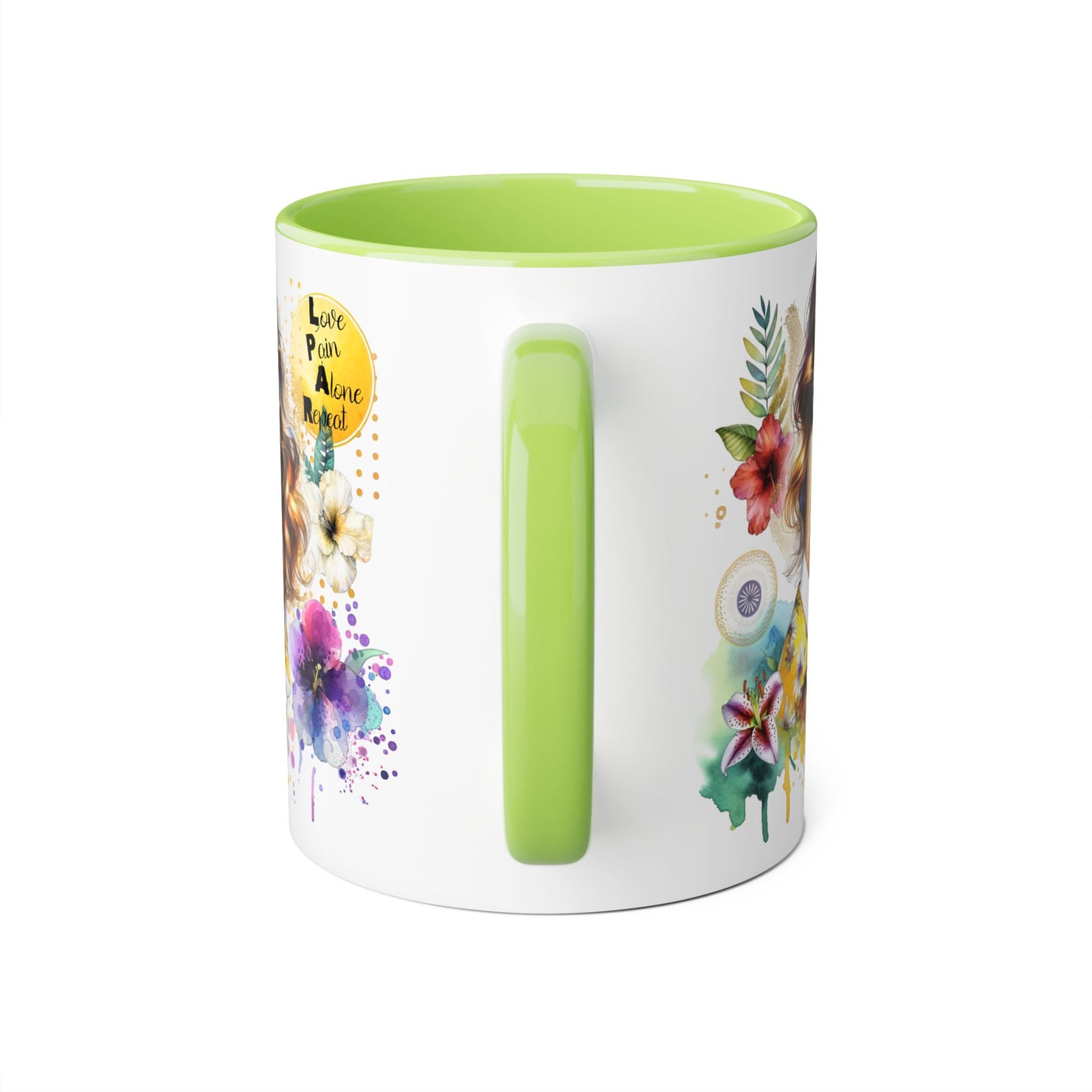 Vibrant Floral Accent Mug, Inspirational Coffee Cup, Gift for Her, Boho Art Mug, Unique Tea Mug, Home Decor