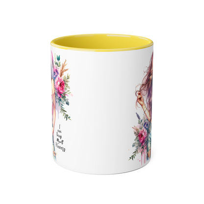 I Can Buy Myself Flowers Bohemian Floral Accent Mug, Inspirational Coffee Cup, Gift for Her, Home Decor, Flower Lover, Self-Care Reminder