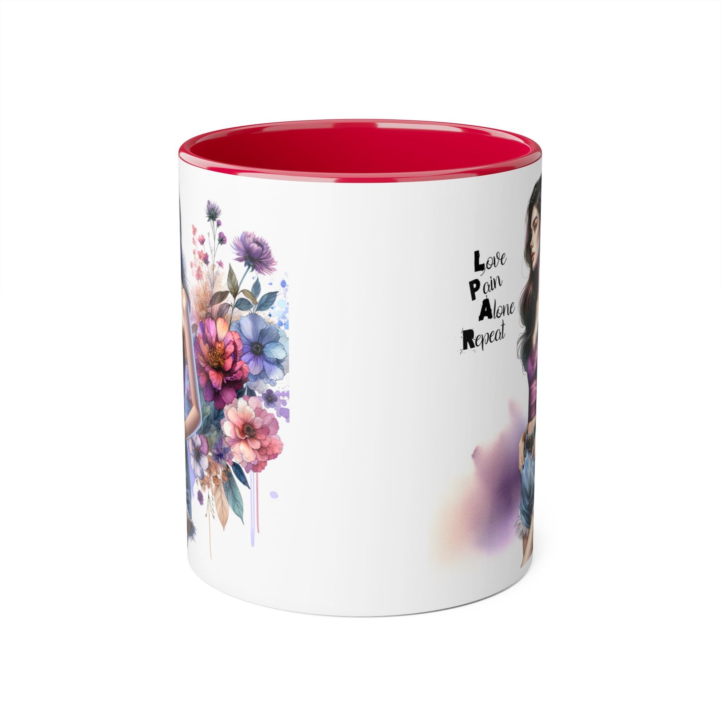 Floral Accent Mug, Personalized Coffee Cup, Artistic Drinkware, Unique Gift for Her, Women's Day Present, Home Decor