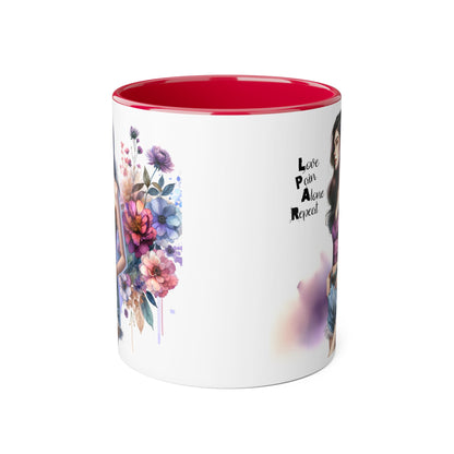 Floral Accent Mug, Personalized Coffee Cup, Artistic Drinkware, Unique Gift for Her, Women's Day Present, Home Decor