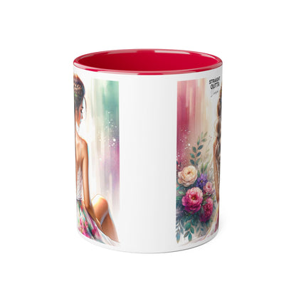 Straight Outta Divorced Humoristic Elegant Floral Accent Mug, Artistic Coffee Cup, Gift for Her, Home Decor, Tea Lover's Mug, Birthday Gift Idea, Wedding Favor
