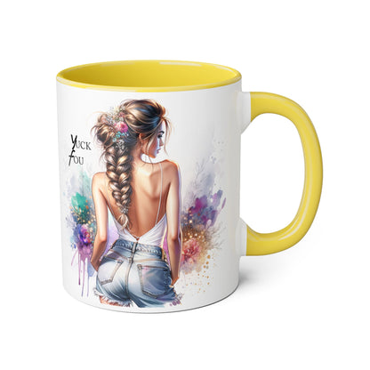 Yuck Fou Chic Coffee Mug, Stylish Drinkware, Gift for Friends, Art Mug, Inspirational Quote Mug, Unique Kitchen Decor, Fun Gift Idea