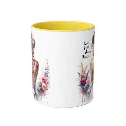 Elegant Artistry Accent Mug - Perfect for Tea Lovers, Gift for Her, Decorative Coffee Cup, Bridal Shower, Motivational Drinkware