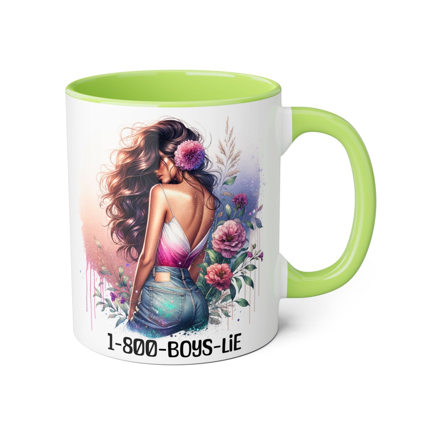 Chic Accent Mugs for Trendsetters, Floral Design Coffee Cup for Girls, 1-800-BOYS-LIE Gift for Friends, Cute 11oz Tea Mug, Stylish [...]