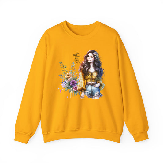 I Don't Make Mistakes, I Just Date Them Floral Graphic Crewneck Sweatshirt, Cozy Casual Wear, Boho Sweatshirt, Gift for Her, Fall Fashion Must-Have