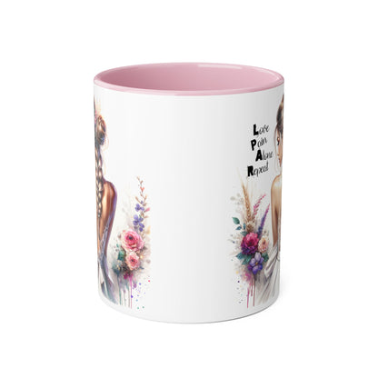 Elegant Artistry Accent Mug - Perfect for Tea Lovers, Gift for Her, Decorative Coffee Cup, Bridal Shower, Motivational Drinkware