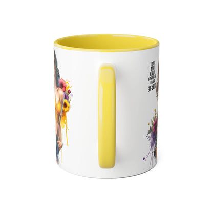 I Am My Own Happily Ever After Empowering Accent Mug, Inspirational Coffee Cup, Self-Love Gift, Vibrant Artwork Mug, Unique Floral Design, Cute Kitchen Decor
