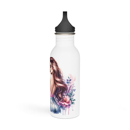 I Am My Own Happily Ever After Floral Stainless Steel Water Bottle - Inspirational Design