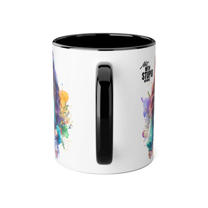 Not With Stupid Anymore Humoristic 11oz Accent Mug This humoristic mug
