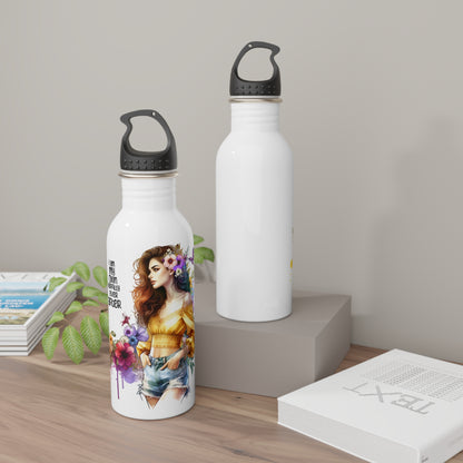 I Am My Own Happily Ever After Empowered Floral Stainless Steel Water Bottle, Motivational Drinkware, Gift for Her, Eco-Friendly Water Bottle, Custom Water Bottle