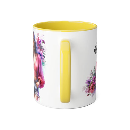 Floral IDGAF Accent Mug - Coffee Cup, Gift for Her, Trendy Mug, Unique Kitchen Decor, Flower Design