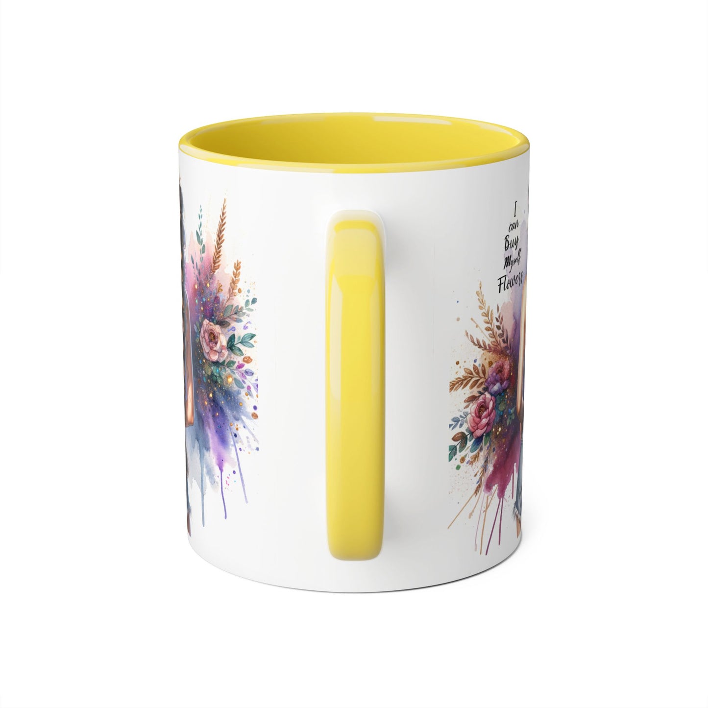 Floral Accent Mug, I Can Buy My Own Flowers Coffee Cup, Gift for Flower Lovers, Cute Floral Mug, Tea Cup for Women