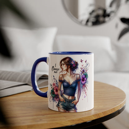 I Choose Me Floral Art Accent Mug, Inspirational Coffee Cup, Gifts for Her, Home Decor, Birthday Present, Self-Care Reminder