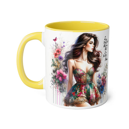 I Was Married Before But I'm Better Now Humoristic Inspirational Floral Accent Mug, Motivational Gift for Her, Home Decor Coffee Cup, Artful Tea Mug, Unique Present for Self-Care