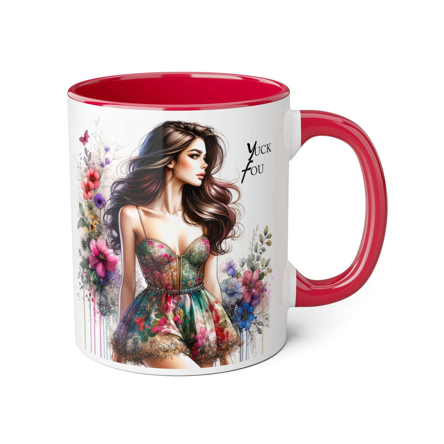 Floral Art Mug, Yuck Fou, Unique Coffee Cup for Art Lovers, Gift for Her, Flower-Themed Drinkware, Birthday Present, Cute Tea Mug